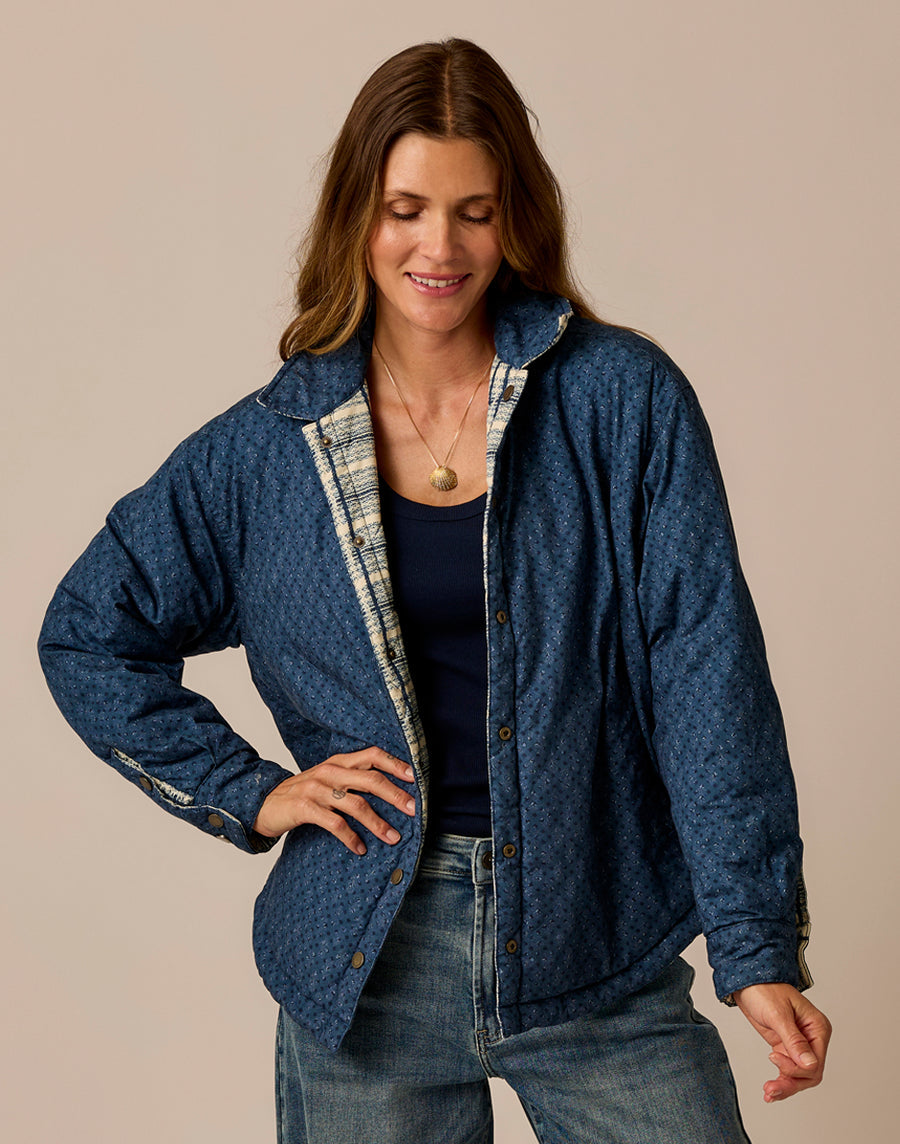MARAIS ORION FLEUR TWEED REVERSIBLE JACKET