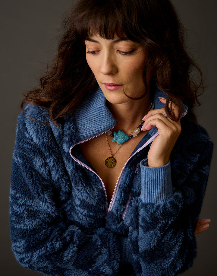 CORA DARK SAPPHIRE WILDS FLEECE JACKET