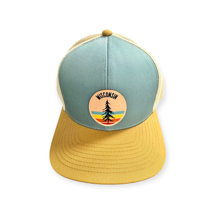 SMOKE BLUE WISCONSIN LEATHER PINE PATCH HAT
