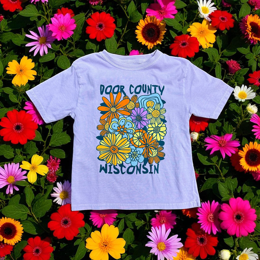 YOUTH WISTERIA DOOR COUNTY BLOOMING FLOWERS TEE
