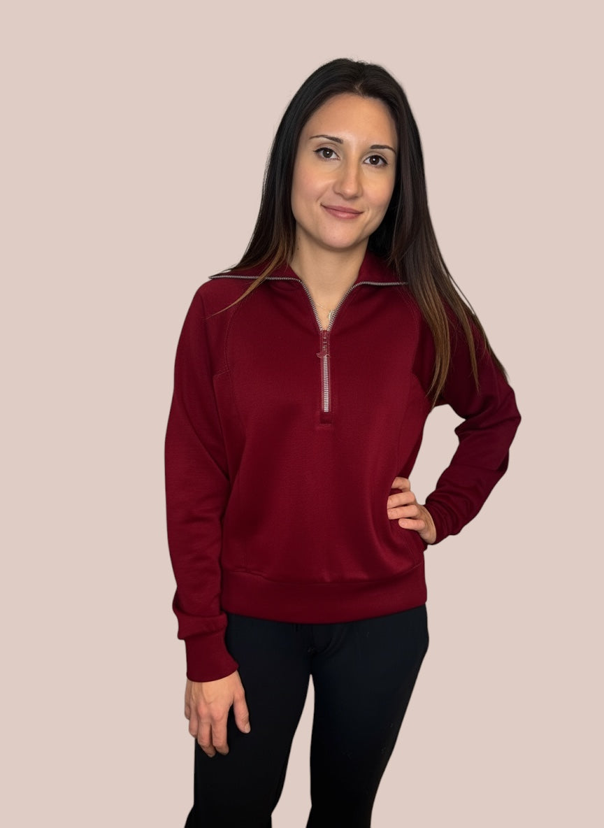 JOSIE WINE 1/4 ZIP PULLOVER