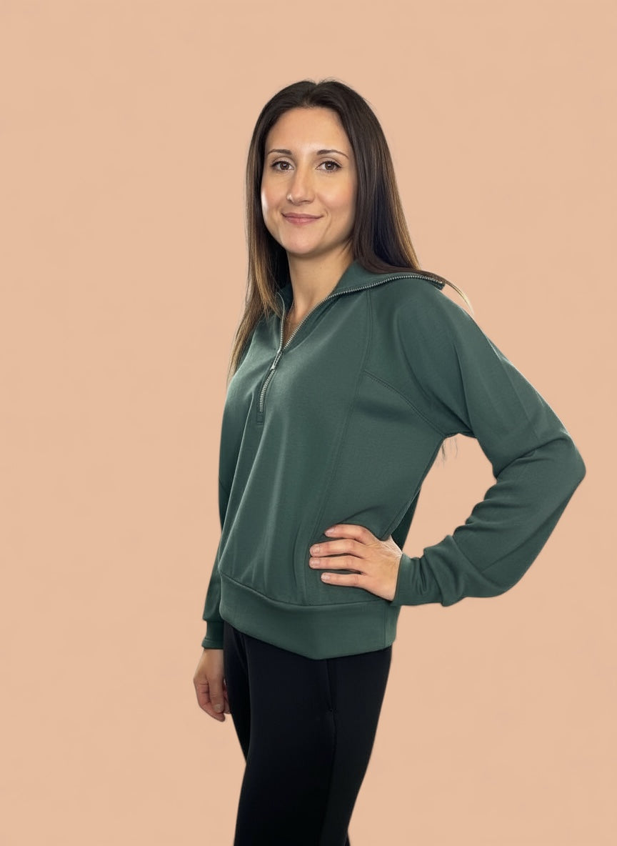 JOSIE PINE 1/4 ZIP PULLOVER
