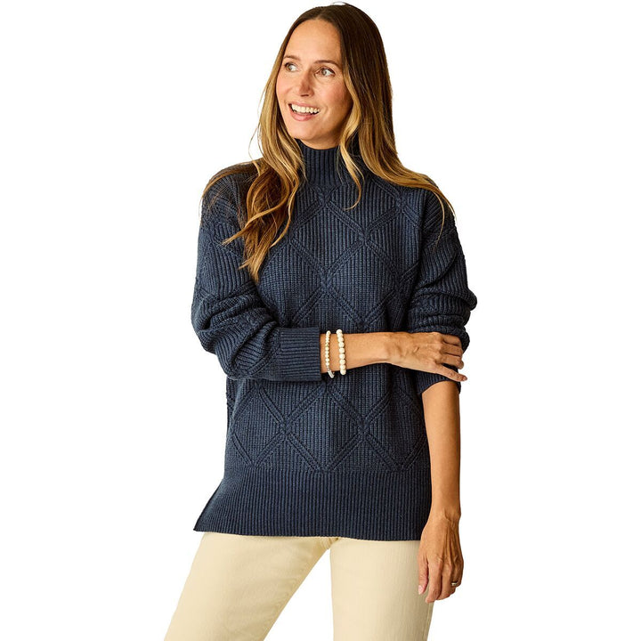 NAVY HEATHER WOODWARD SWEATER
