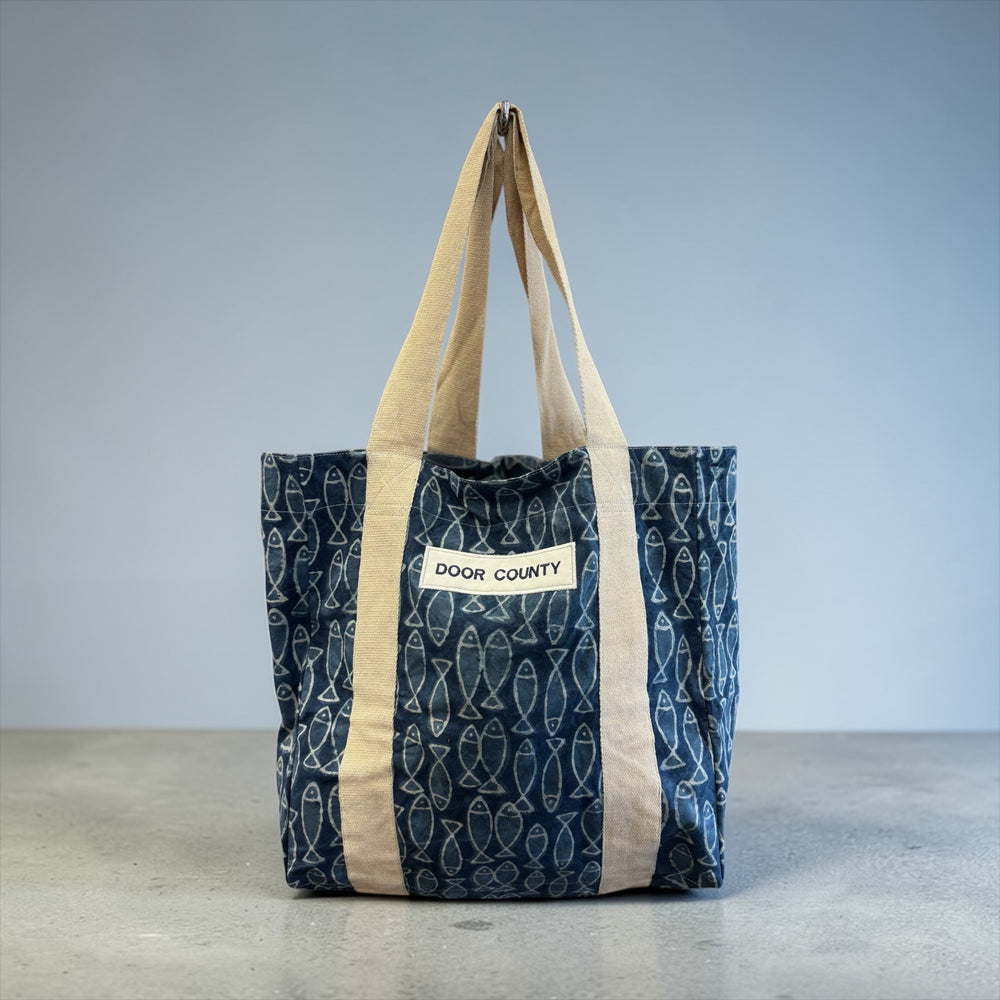 DOOR COUNTY HAPPY FISH TOTE BAG
