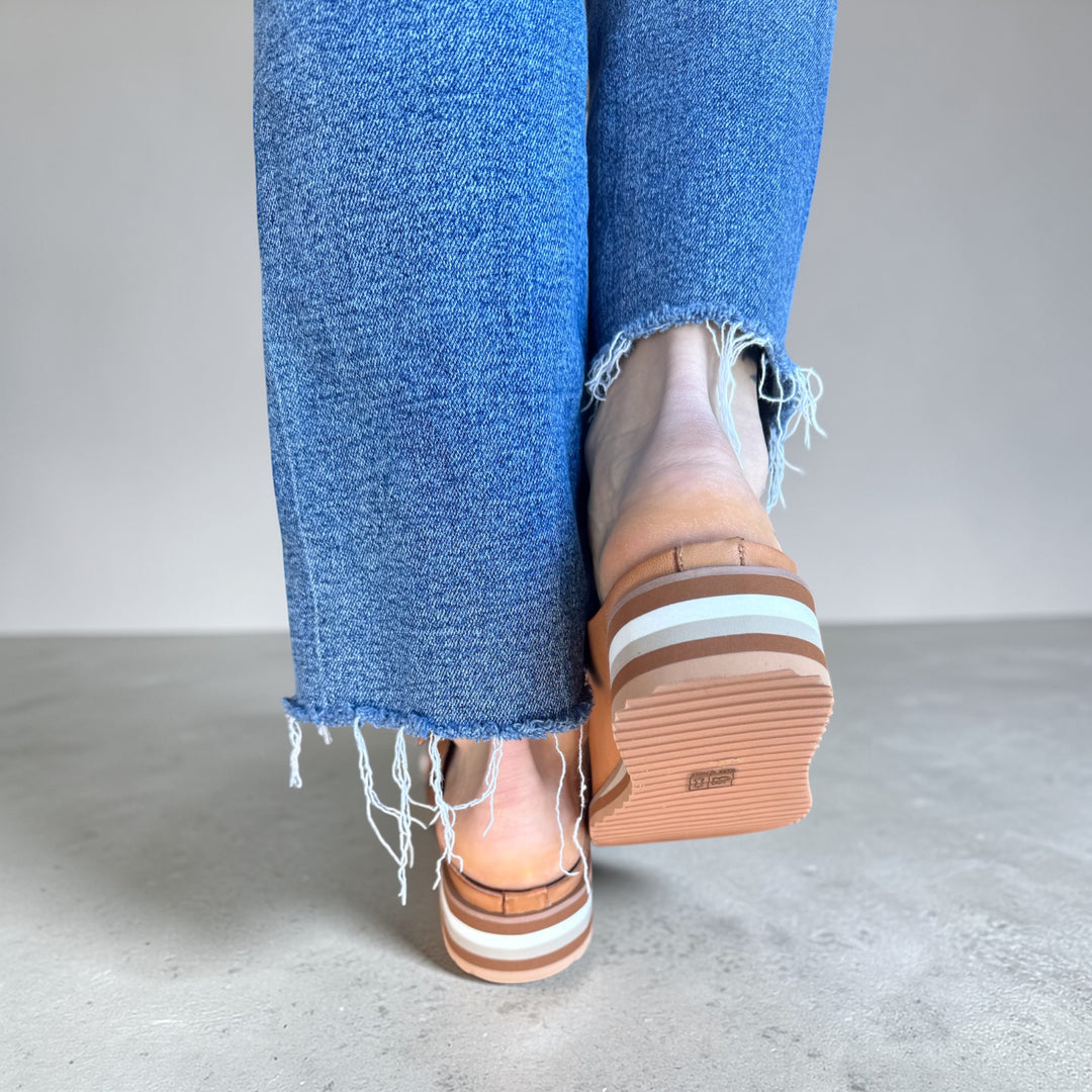 TAUPE PADME LOW WEDGE SANDAL