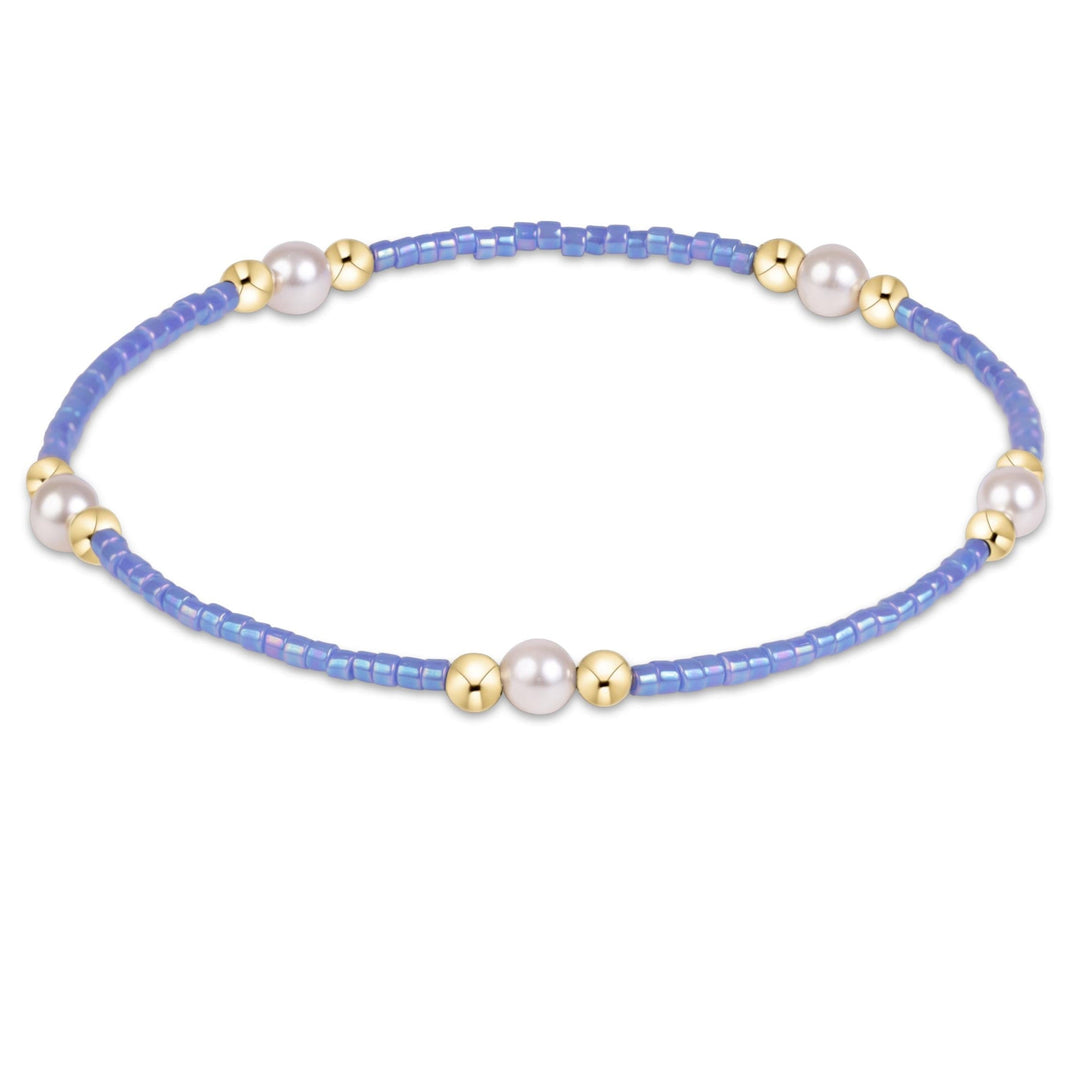 BRIGHT BLUE HOPE PURPOSE PEARL BRACELET