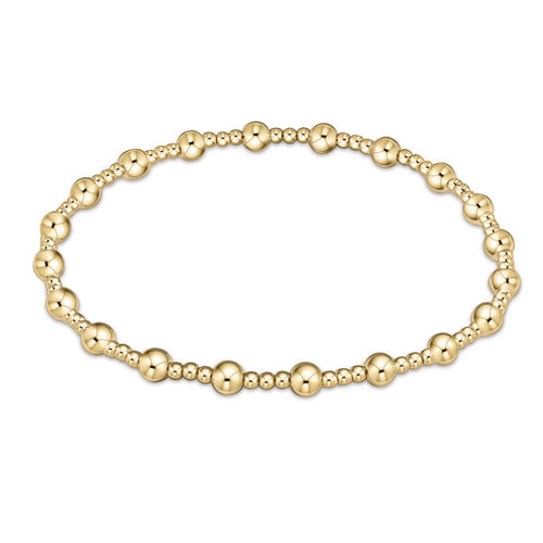 CLASSIC SINCERITY PATTERN GOLD  4MM BEAD BRACELET