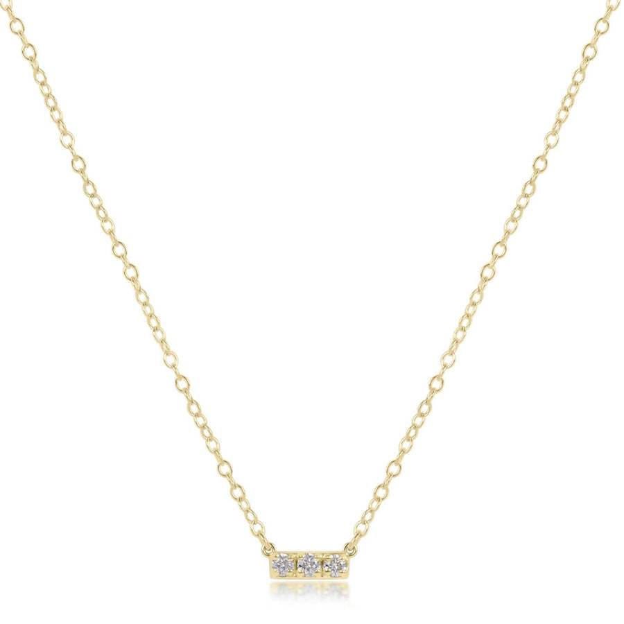 14K GOLD & 3 DIAMOND SIGNIFICANCE BAR NECKLACE

