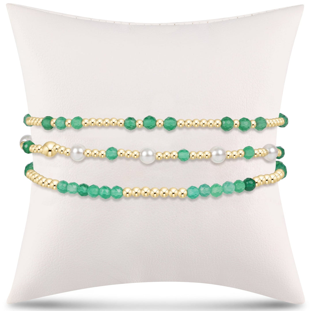 GREEN ONYX YOU'RE A GEM BRACELET GIFT STACK
