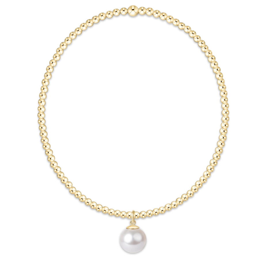 CLASSIC PEARL CHARM GOLD 2MM BRACELET - 8MM CHARM

