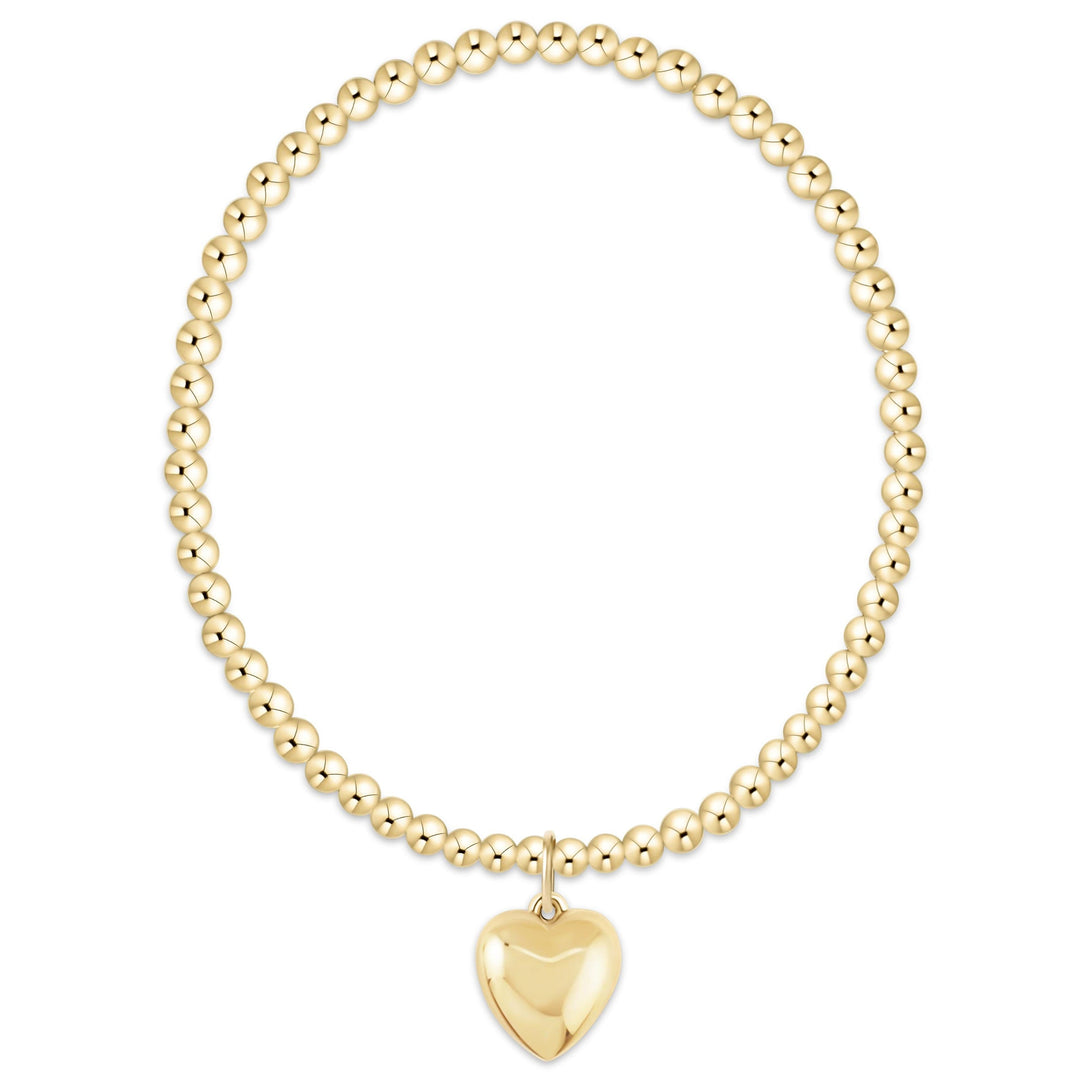 LOVE PLUSH CHARM GOLD 3MM BRACELET