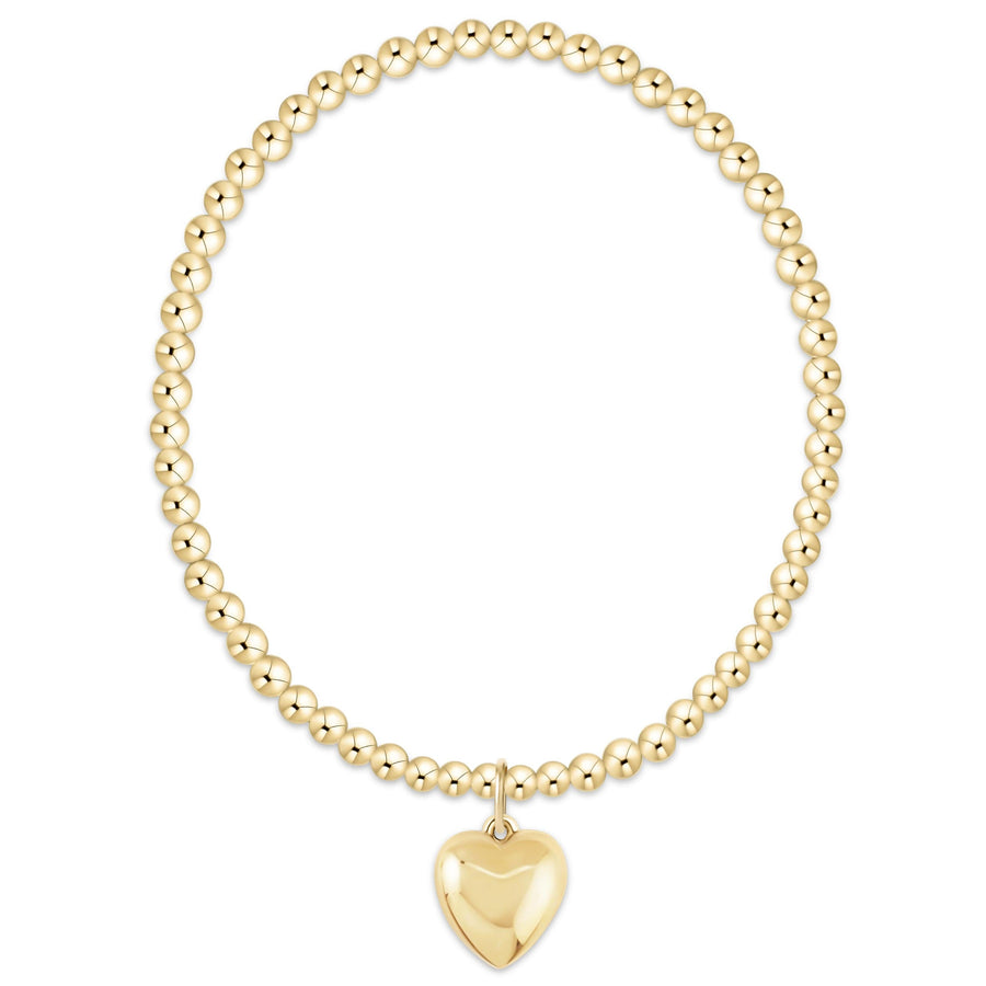 LOVE PLUSH CHARM GOLD 3MM BRACELET
