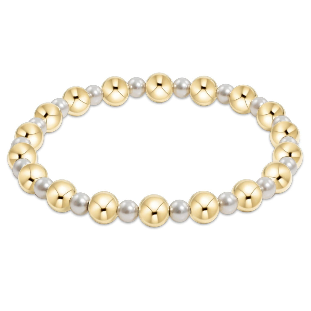 EXTENDS - PEARL GRATEFUL 6MM BEAD BRACELET