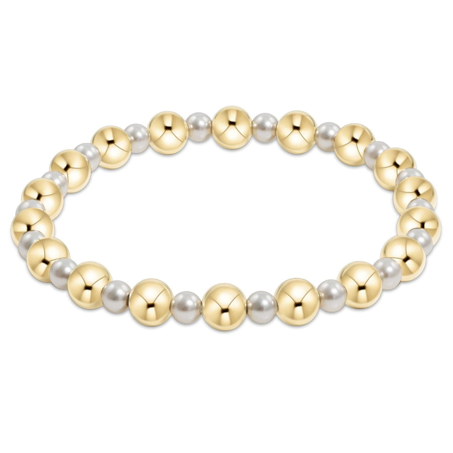 EXTENDS - PEARL GRATEFUL 6MM BEAD BRACELET
