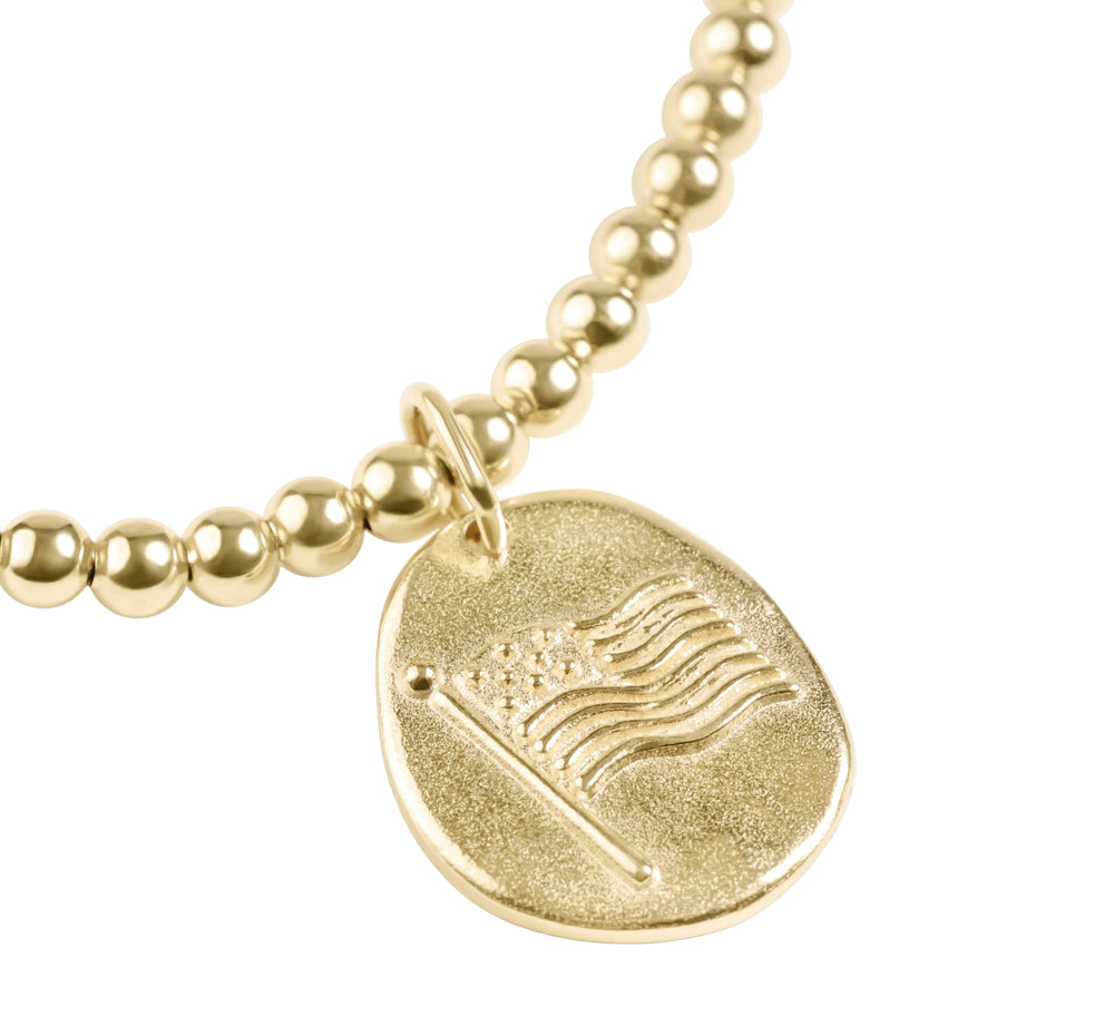 EXTENDS INSPIRE AMERICA GOLD DISC 3MM BRACELET
