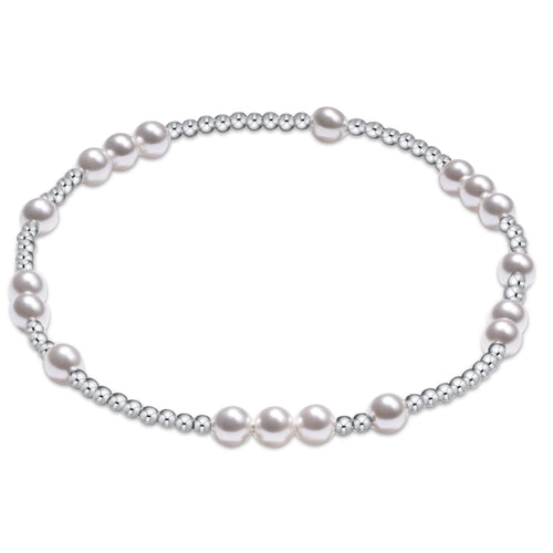 EXTENDS-STERLING PEARL HOPE UNWRITTEN 4MM BEAD BRACELET