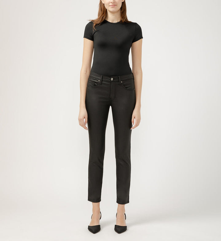 CECILIA BLACK COATED DENIM JEANS