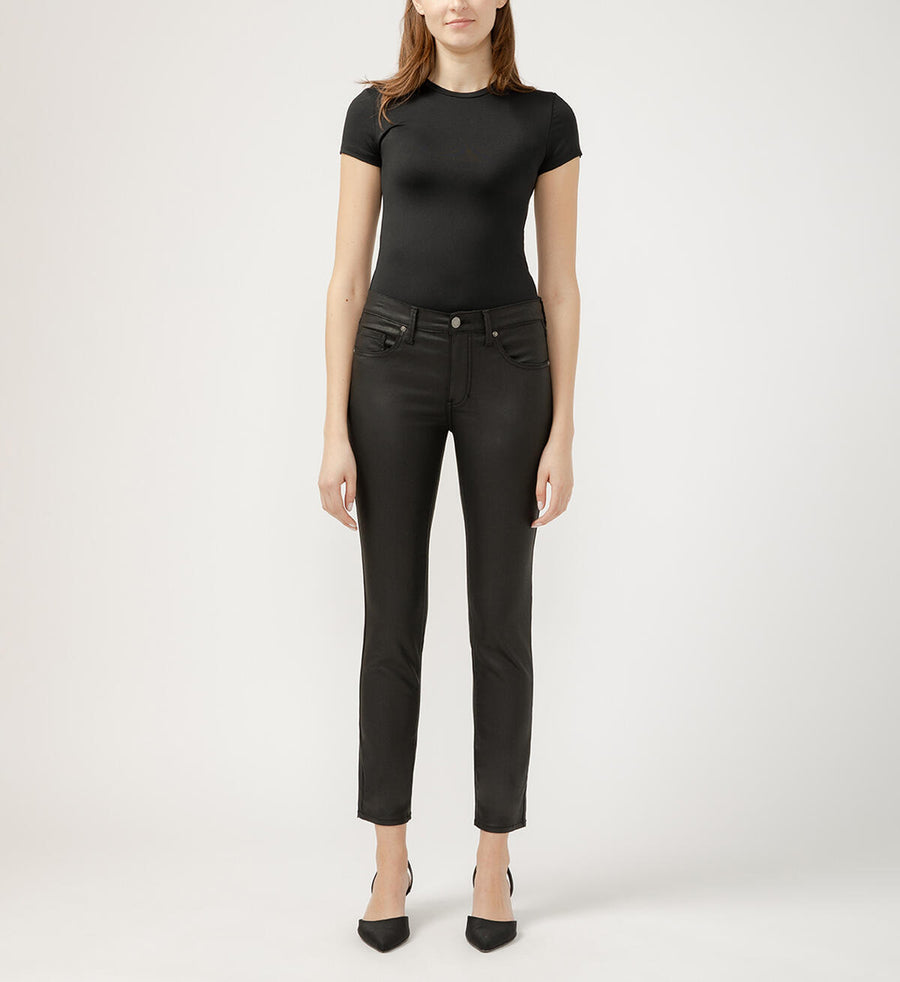 CECILIA BLACK COATED DENIM JEANS
