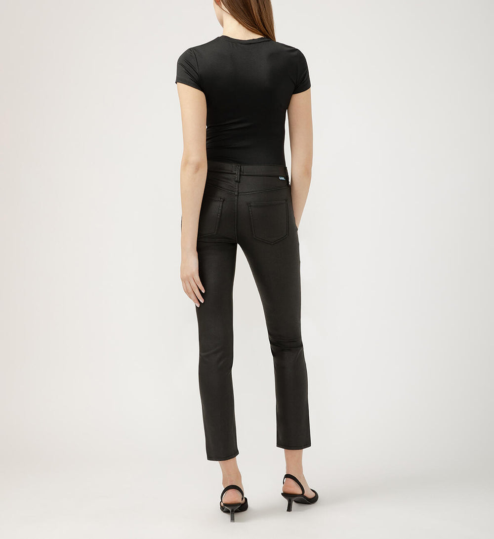 CECILIA BLACK COATED DENIM JEANS
