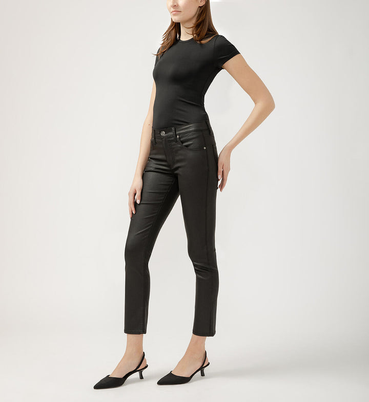 CECILIA BLACK COATED DENIM JEANS