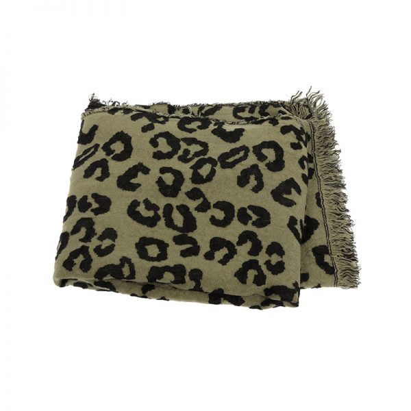 OLIVE LEOPARD PRINT SCARF
