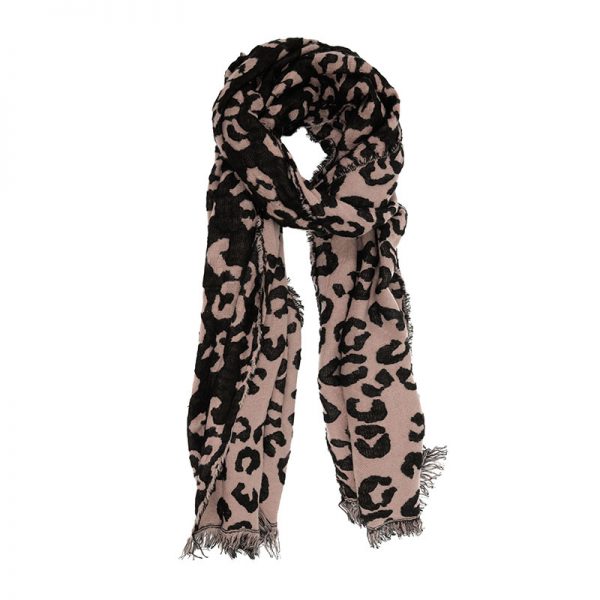 BLUSH LEOPARD PRINT SCARF