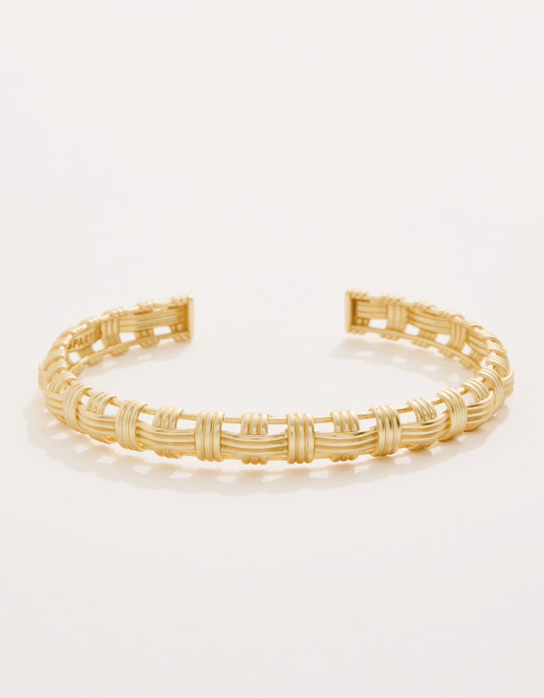 BASKET WEAVE GOLD CUFF
