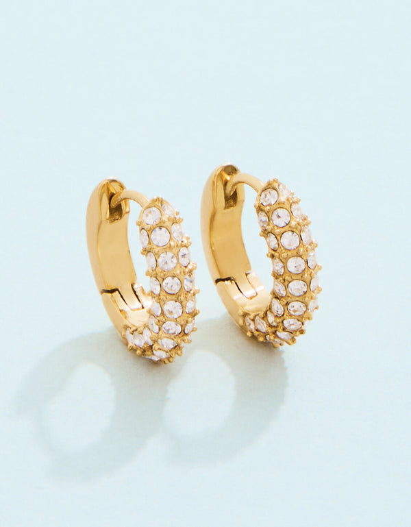 SHINE ON PAVE HOOP EARRINGS 12MM CRYSTAL
