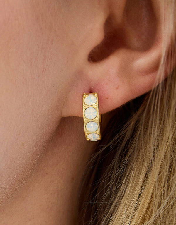 WHITE OPAL LIGHTNER HOOP EARRINGS
