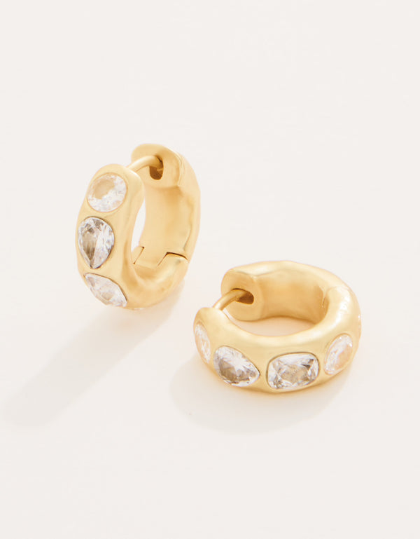 MANOR CRYSTAL HOOP EARRINGS