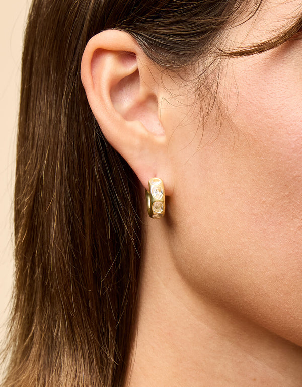 MANOR CRYSTAL HOOP EARRINGS