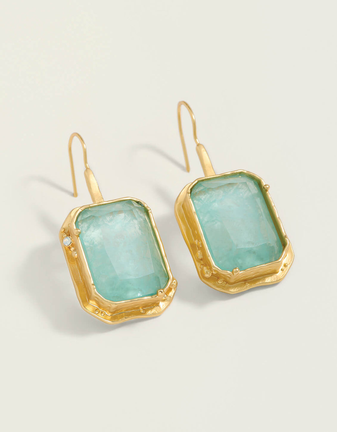 MARION SEA FOAM RECTANGLE EARRINGS