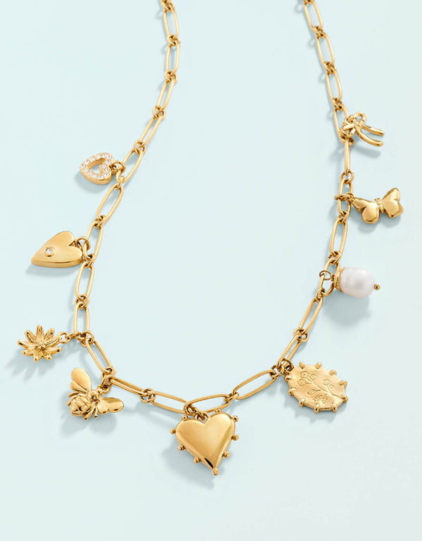 GOLD SWEET CHARM 18" NECKLACE