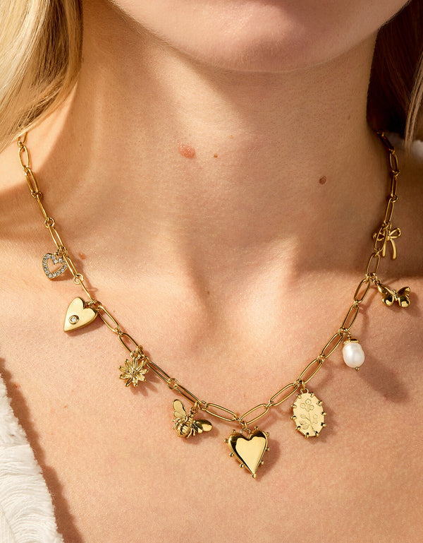 GOLD SWEET CHARM 18" NECKLACE