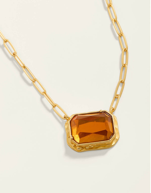 MARION TOPAZ 20" RECTANGLE NECKLACE