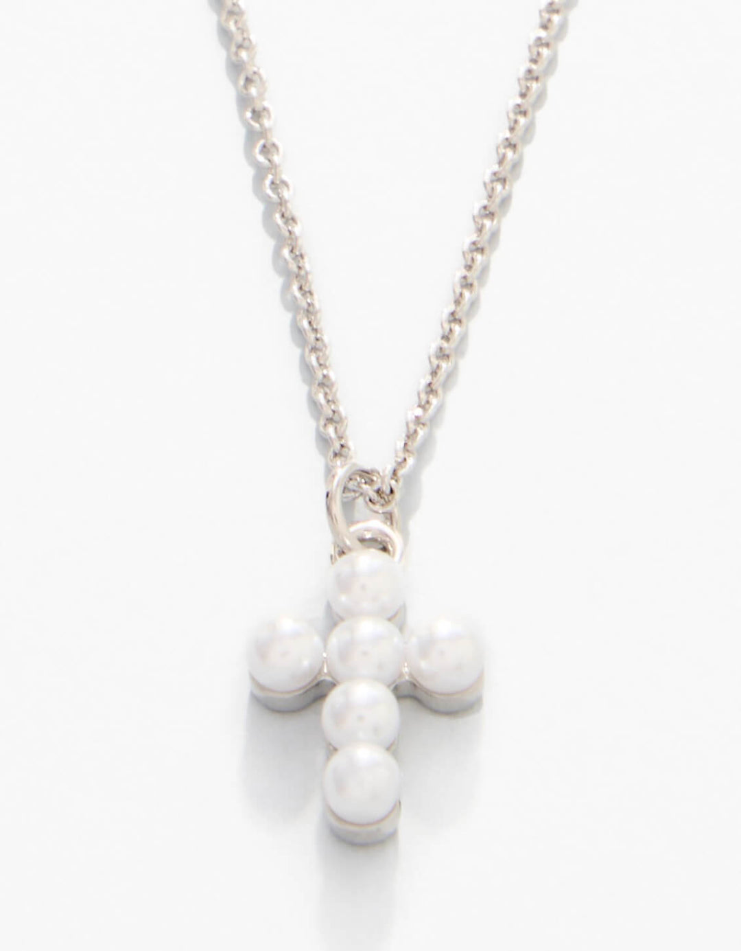 SILVER SEA LA VIE FAITH PEARL CROSS NECKLACE