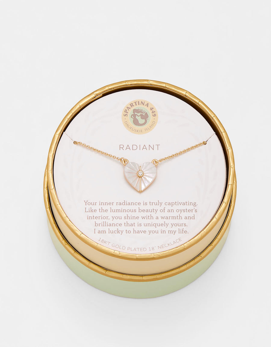 GOLD SEA LA VIE RADIANT MOTHER OF PEARL HEART NECKLACE
