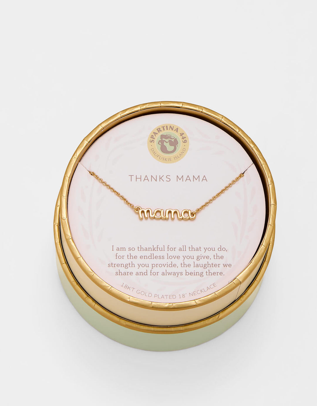 GOLD SEA LA VIE THANKS MAMA SCRIPT NECKLACE