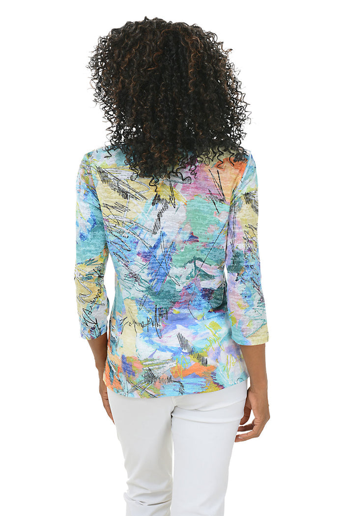 KELLY SUBLIMATION V-NECK TOP