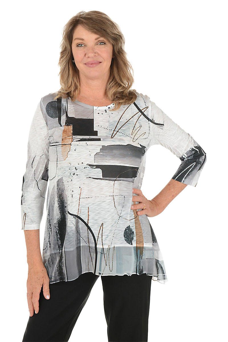 TANGO 3/4 SLEEVE TOP W/ SHEER BOTTOM