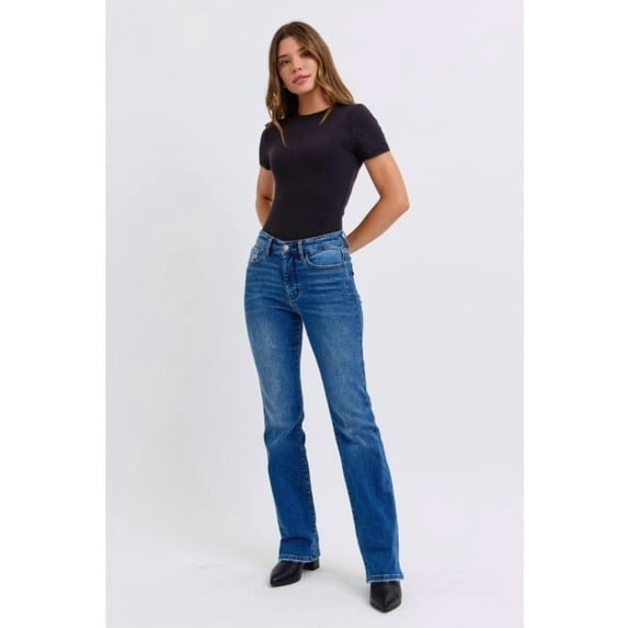 KALEY MID RISE THERMAL BOOTCUT JEANS
