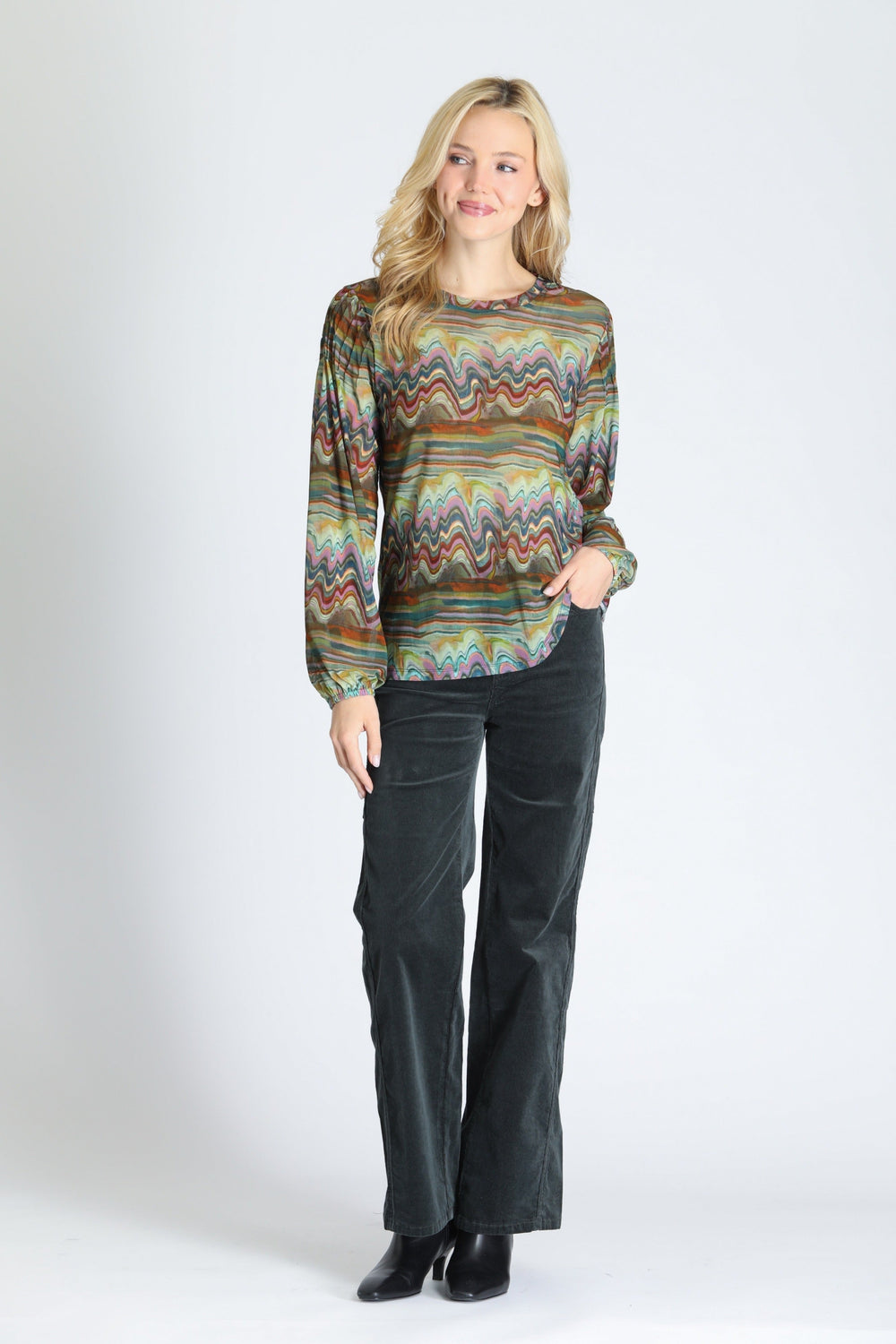 CANYON DUSK BOHO PLEAT BLOUSE
