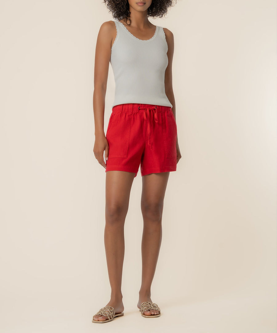 KATANA TOMATO LINEN DRAWSTRING SHORTS
