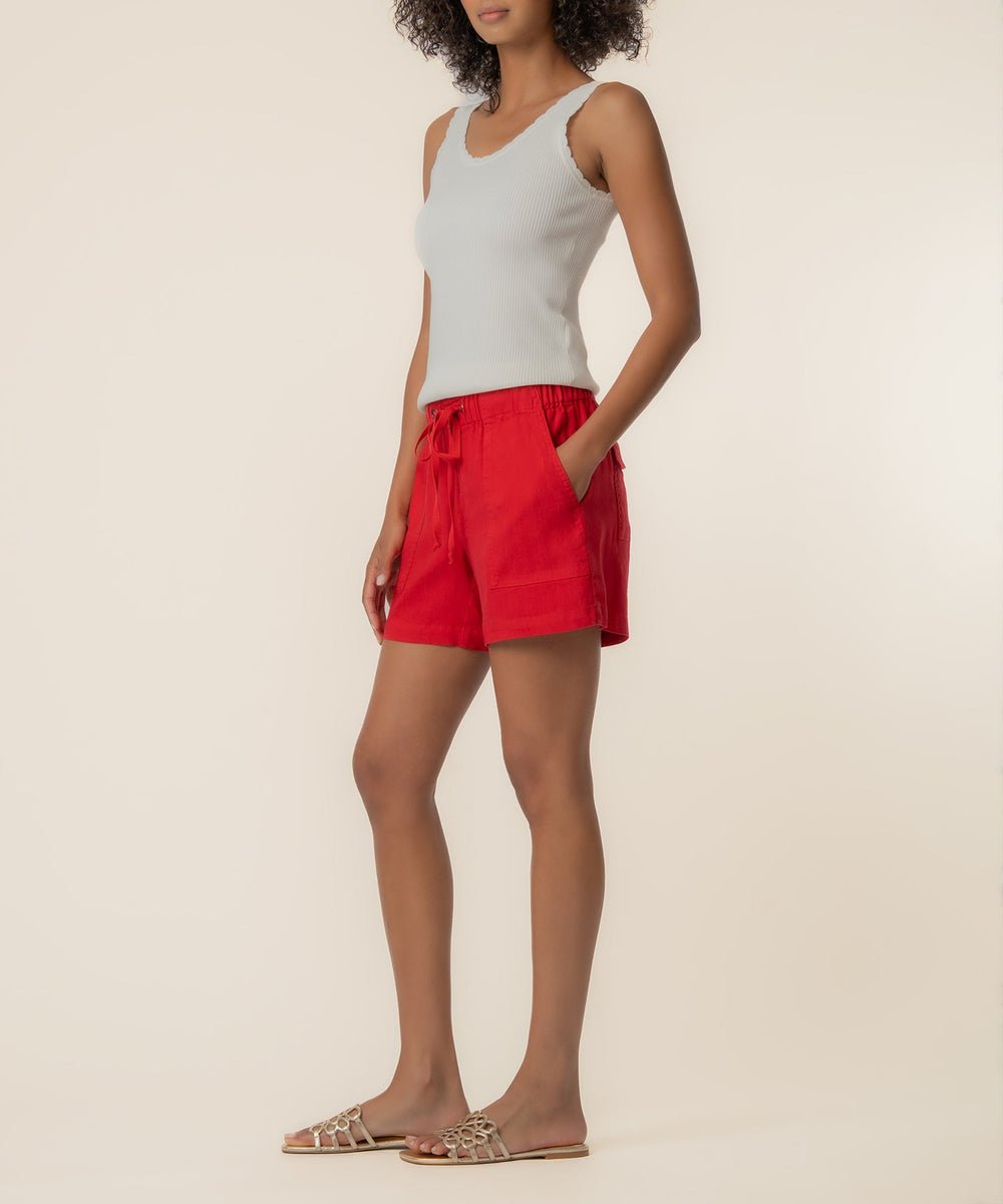 KATANA TOMATO LINEN DRAWSTRING SHORTS
