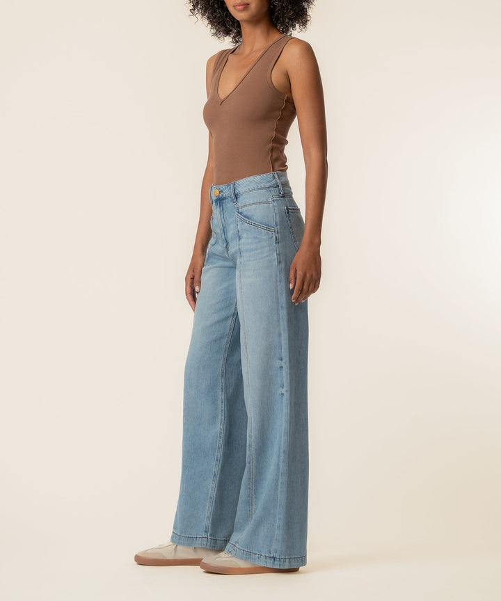 JODI DRAFT WASH HIGH RISE STRAIGHT LEG JEANS WITH PORKCHOP POCKETS