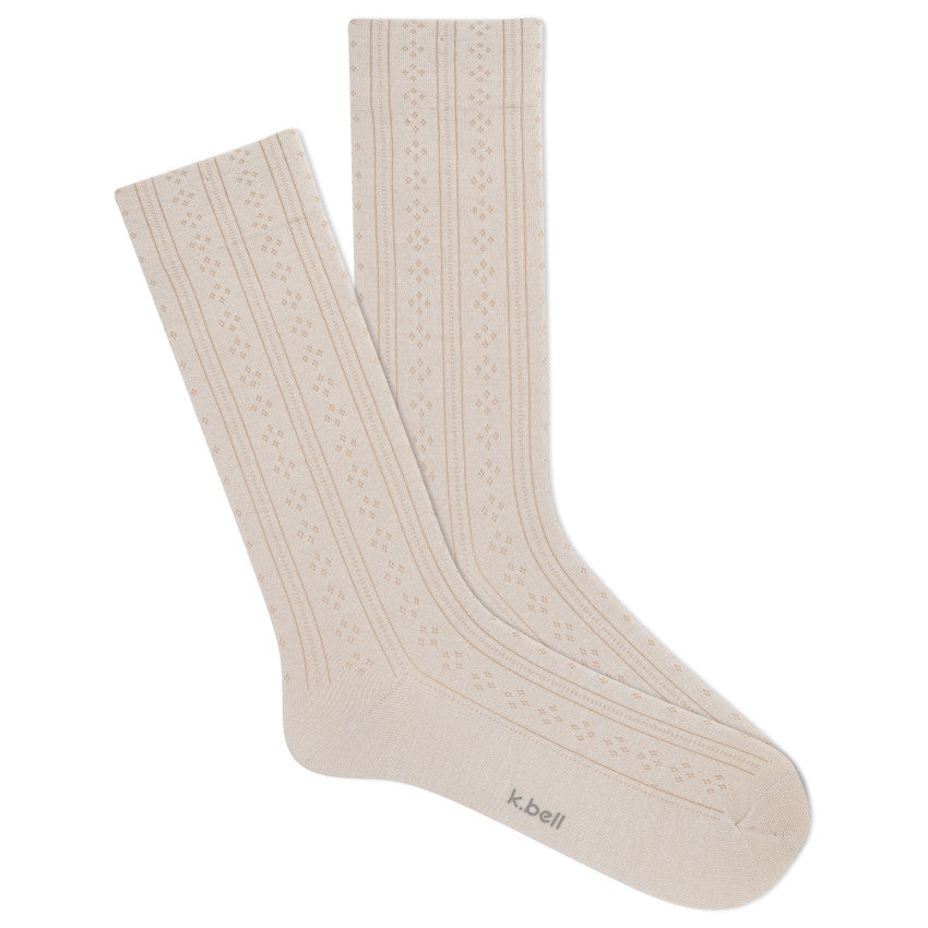IVORY POINTELLE CREW SOCKS
