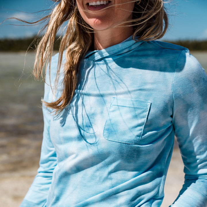 WOMEN'S LIGHT BLUE CAMO BUXTON HAGOOD HOODIE