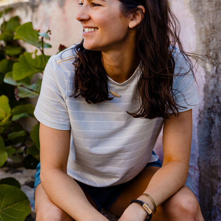 OYSTER GRAY HEATHER SANIBEL TEE
