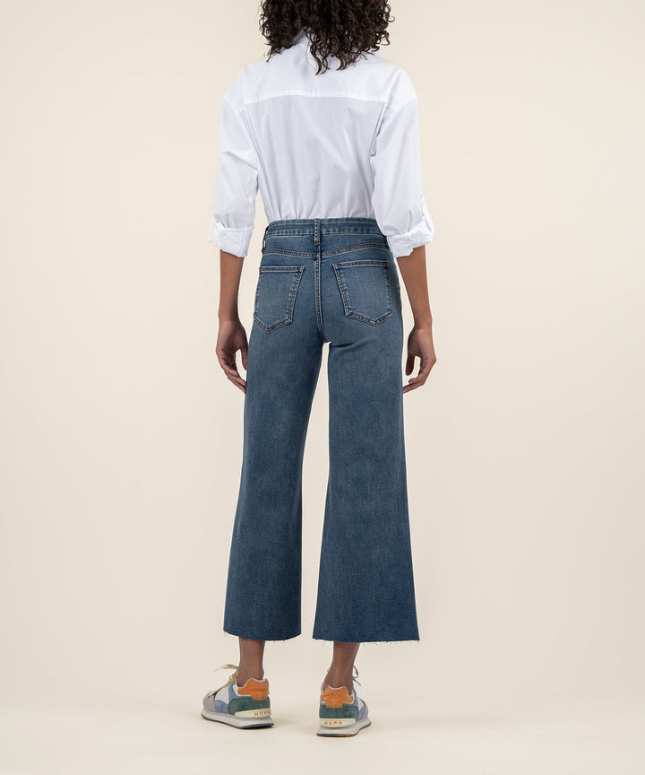 MEG HIGH RISE PEACEFULLY WASH FAB AB WIDELEG JEANS