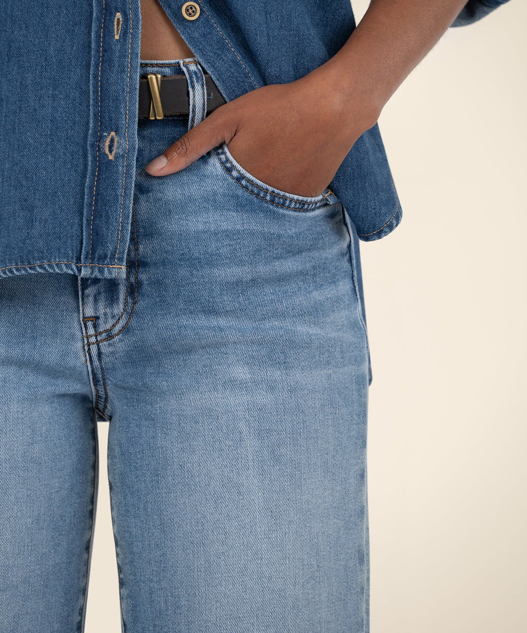 CHARLOTTE INCONTESTABLE WASH HIGH RISE WIDE LEG JEAN